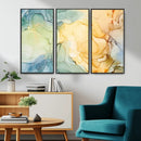 Green and Yellow Marble Fluid Effect Wall Art, Green and