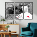 Poker Game Cards Wall Art Canvas, Multi Panel Wall Art