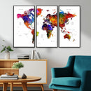 World Map Canvas Print – Detailed Map of the World Wall Art
