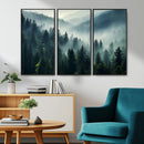 Captivating Misty Forest Wall Art Premium Canvas Print a