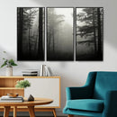 Misty Forest Wall Art Premium Canvas Print a Foggy and