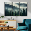 Captivating Misty Forest Wall Art Premium Canvas Print a