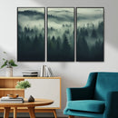 Misty Forest Wall Art Premium Canvas Print a Foggy and