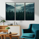 Captivating Misty Forest Wall Art Premium Canvas Print,