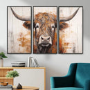 Vintage Scottish Highland Cow Cattle Art, Scottish Highland
