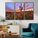 Arizona Desert Wall Art Canvas Print - Framed Deser Sunset