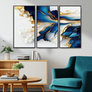 Gold Marble Art - Abstract Geode Gold And Blue Marble Shape