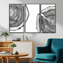 Abstract Large Tree Rings – Minimalist Black and White Wood