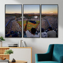 Dodger Stadium Sunset Game Triple Canvas Wall Art - Los