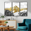 Gold Abstract Mountains Wall Art Print on Canvas, Nature