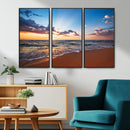 Golden Hour Beach Sunset Wall Art | Canvas Print | Ready to