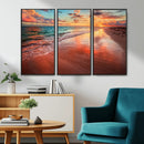Sunset Beach Wall Art | Ocean Canvas Print | Coastal Wall