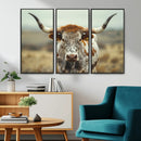 Texas Cow Longhorn Wall Art Canvas Print for Farm House Wall by MyGreatCanvas | Canvas Wall Art Prints | Photo Prints & Wall Decor