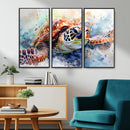 Watercolor Sea Turtle Wall Art Canvas Print - Vibrant Ocean