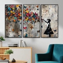 Banksy Wall Art - Banksy Girl and Butterfly Explosion Wall