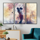 Abstract Watercolor Golf Player Wall Art Canvas Print