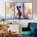 Abstract Watercolor Golf Player Wall Art Canvas Print