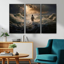 Jesus Walking on Water Wall Art Canvas Print - Religious
