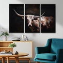 Texas Longhorn Wall Art Canvas Print | Western Ranch Decor |