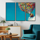 Carl Fredricksen, Up Movie Wall Art, Colorful Balloon House