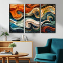 Abstract Wave Wall Art | Ready to Hang Framed Canvas Print |