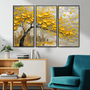 Yellow Blossom Tree Canvas Wall Art - Floral Abstract Modern