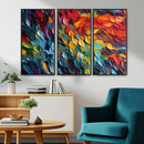 Vibrant Abstract Leaf Wall Art Canvas Print | Bold Colorful