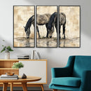 Chinese Style Abstract Black Horses Wall Art Canvas Print - by MyGreatCanvas | Canvas Wall Art Prints | Photo Prints & Wall Decor