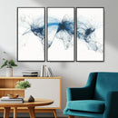 Flight Route Map Wall Art Canvas Print, Abstract Air Traffic