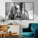 Black and White Horse Winter Wall Art | Ready to Hang and