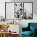 White Horse Wall Art | Ready to Hang and Framed | Winter