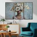 Golden Petal Wall Art - Petal Silhouette Woman Wall Art by MyGreatCanvas | Canvas Wall Art Prints | Photo Prints & Wall Decor