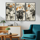 Texas Longhorn Wall Art Canvas Print – Herd Abstract Cow by MyGreatCanvas | Canvas Wall Art Prints | Photo Prints & Wall Decor