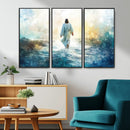 Watercolor Jesus Walking on Water Canvas Print, Christian