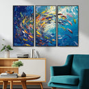 Colorful Swirling Fish School Wall Art Canvas Print |