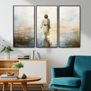 Framed Jesus Walking on Water Wall Art - 3-Panel Christian