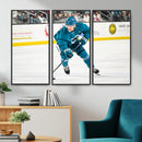 San Jose Sharks Ice Hockey Player Wall Art Canvas Print