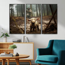 Jesus Running After a Lost Lamb Canvas Wall Art Print