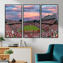 Carter-Finley Stadium Art Sunset Game Triple Canvas Wall Art