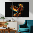 Fiery Phoenix Canvas Print | Ready to Hang Wall Art | Bold