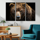 Grizzly Brown Bear Canvas Wall Art, Wildlife Animal Canvas