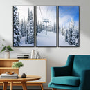 Winter Ski Lift Wall Art Print - Landscape Wall Art | Snowy by MyGreatCanvas | Canvas Wall Art Prints | Photo Prints & Wall Decor
