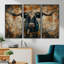 Longhorn Wall Art – Rustic Western Bull Canvas Print, Modern