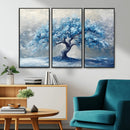 Abstract Blue Tree Art Canvas Print, Majestic Tree Wall Art