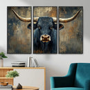 Texas Western Wall Art Canvas Print - Abstract Cow Longhorn by MyGreatCanvas | Canvas Wall Art Prints | Photo Prints & Wall Decor