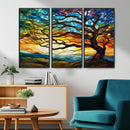 Vibrant Mosaic Tree of Life Wall Art | Stained Glass Style