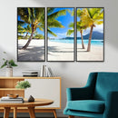 Blue Beach and Sea Wall Art Canvas Print by MyGreatCanvas | Canvas Wall Art Prints | Photo Prints & Wall Decor