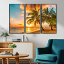 Tropical Sunset Beach Canvas Wall Art Print – Vibrant Palm by MyGreatCanvas | Canvas Wall Art Prints | Photo Prints & Wall Decor