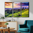 Green Hills and Sunset Wall Art Print - Scenic Landscape by MyGreatCanvas | Canvas Wall Art Prints | Photo Prints & Wall Decor