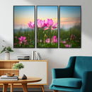Pink Flower on the Mountain Canvas Print, Framed Pink Flower